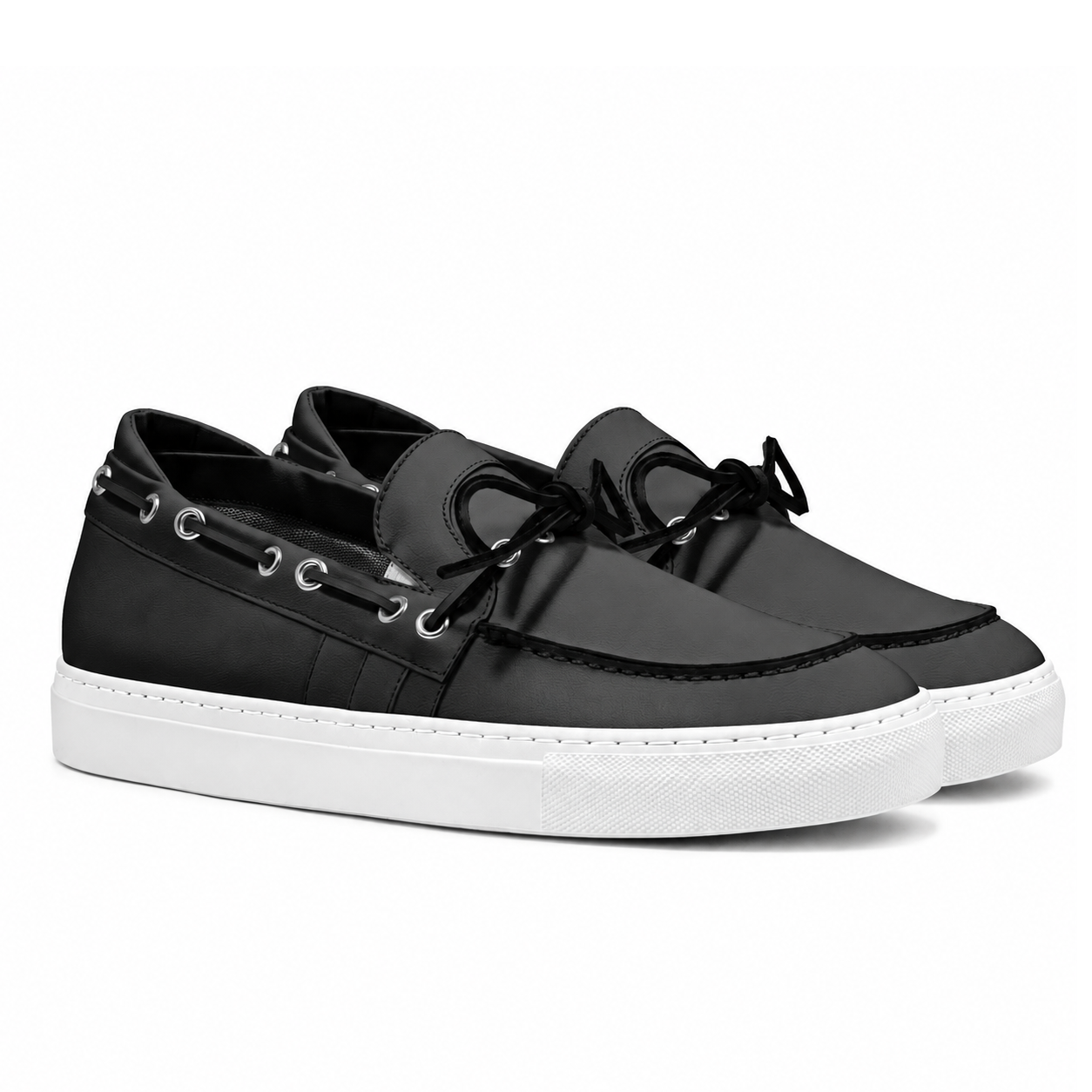 CONTRAST SLIP-ON SNEAKER - BLACK WITH WHITE