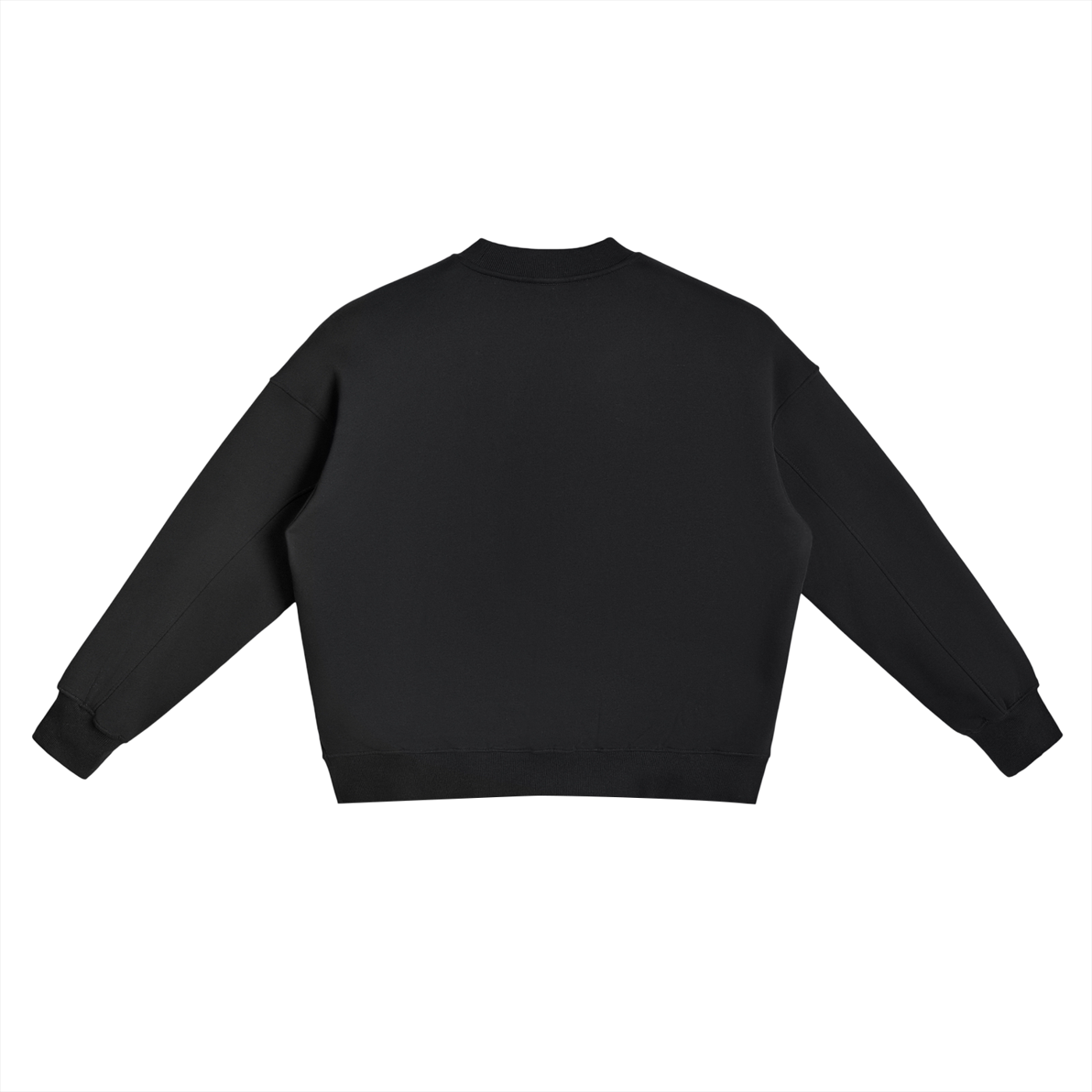 Fleece Side Slit Crewneck Sweatshirt - Black