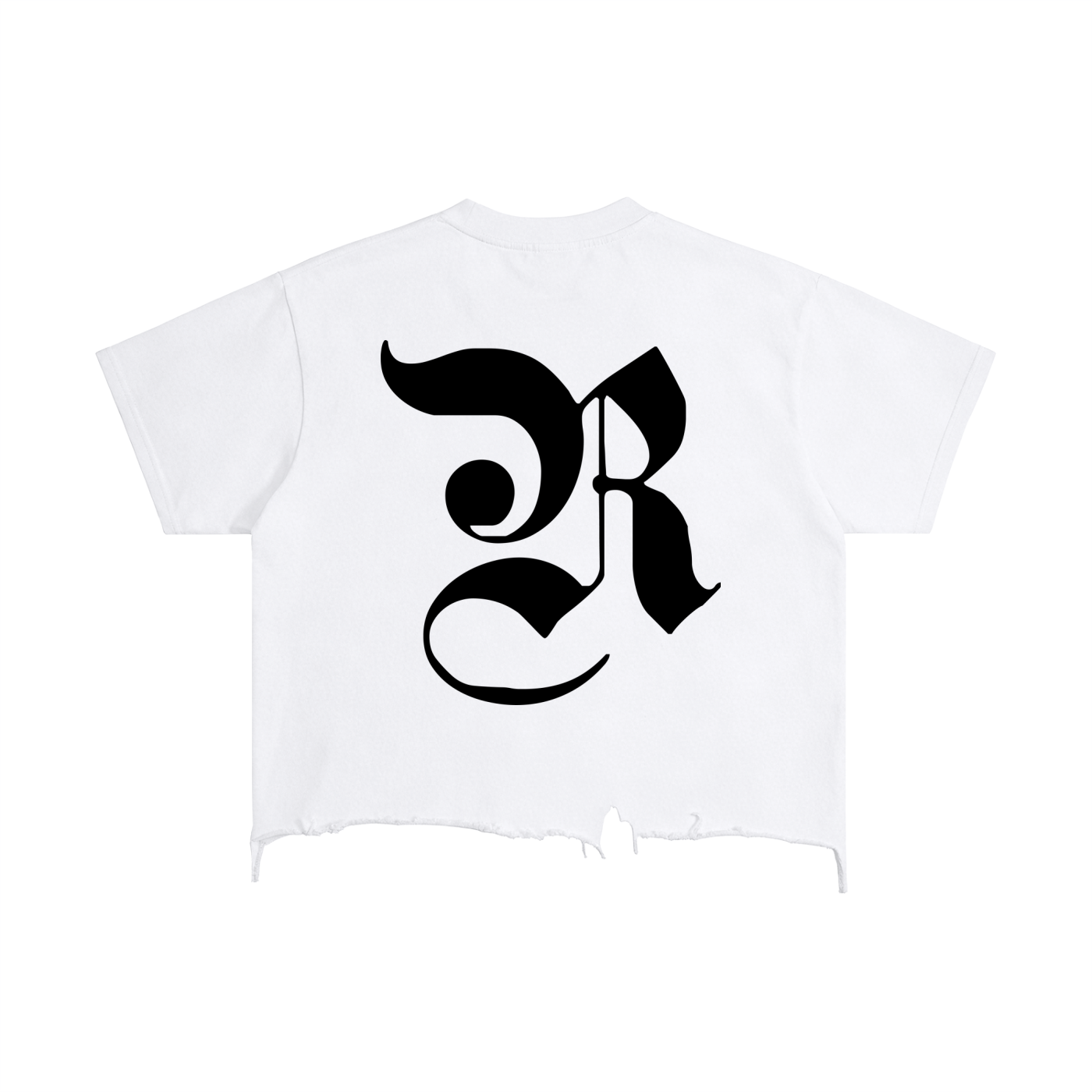 VINTAGE WASH BOXY DISTRESSED HEM T-SHIRT - WHITE