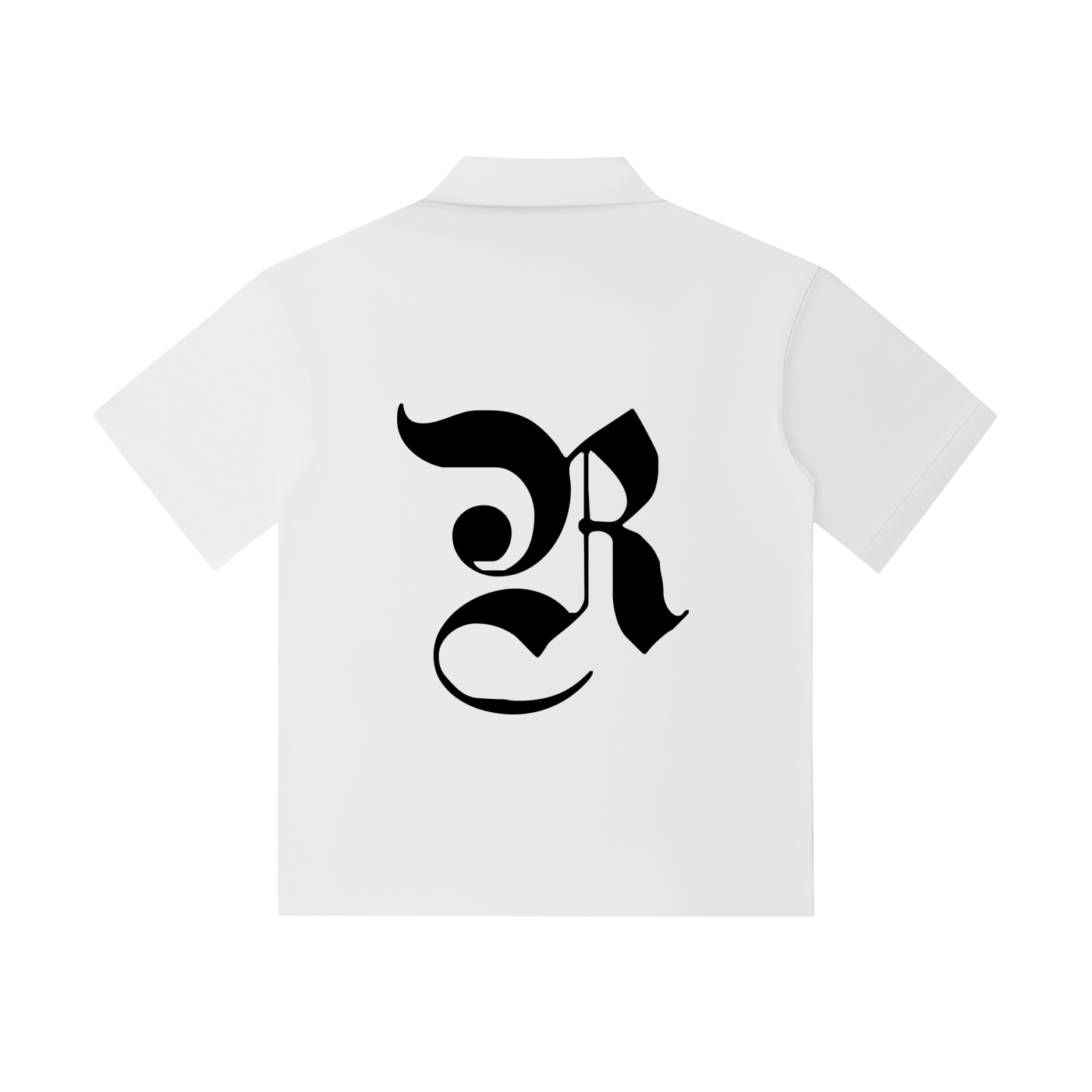 Drop Shoulder Short-Sleeve Polo - White