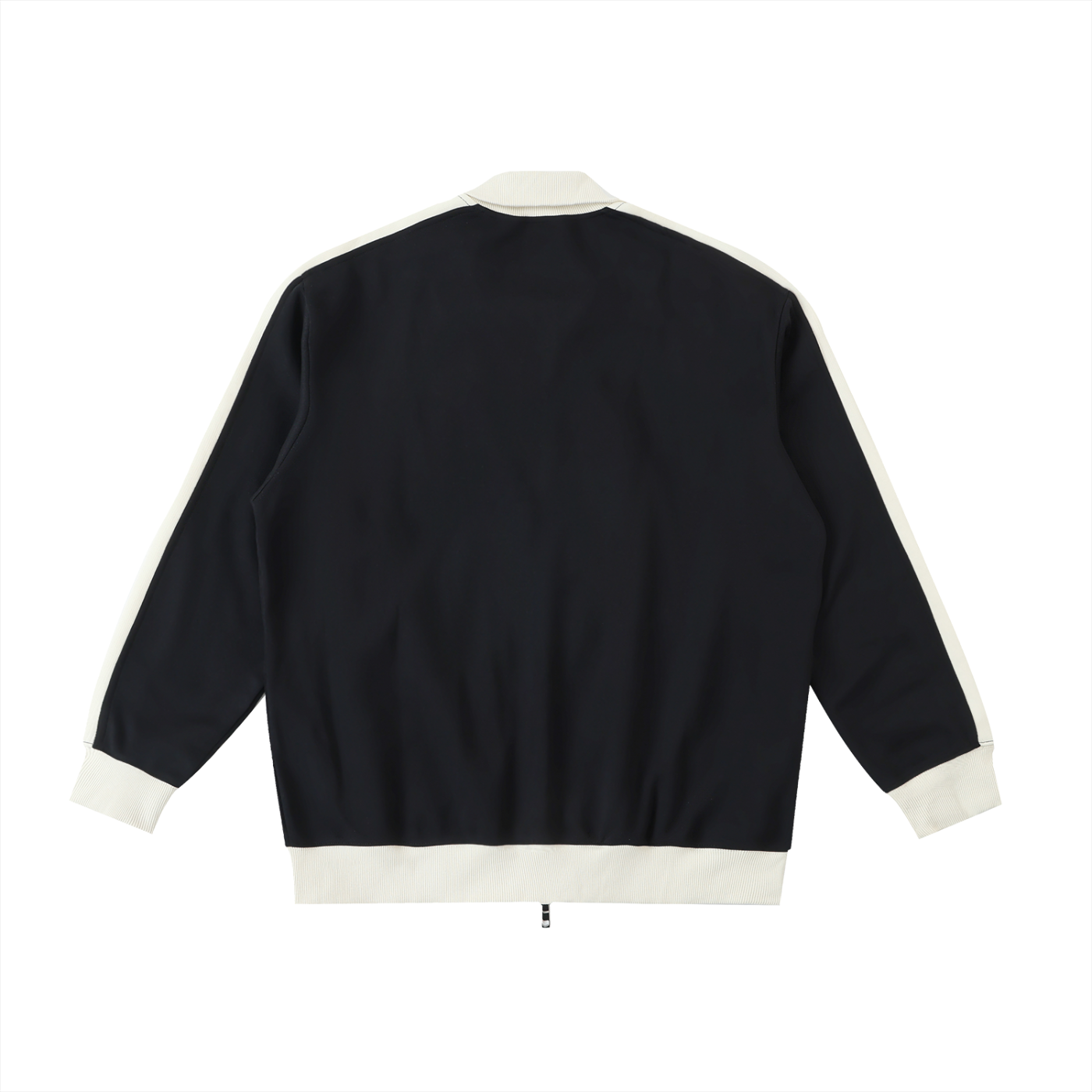 Contrast Trim Stand Collar Jacket - Black with Mild Apricot