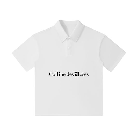 Drop Shoulder Short-Sleeve Polo - White