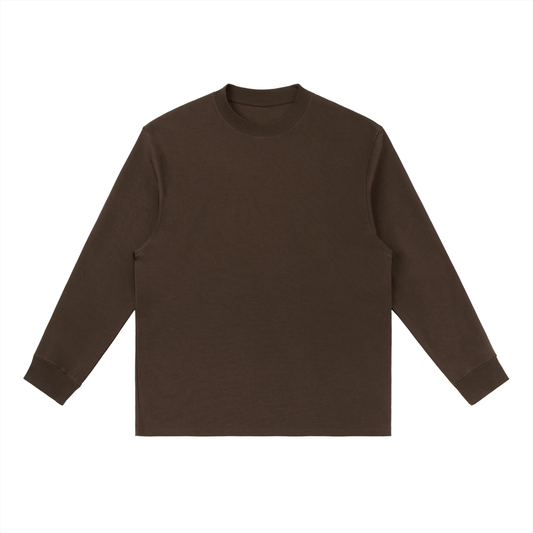 Essential Crewneck Long-Sleeve T-Shirt - Coffee