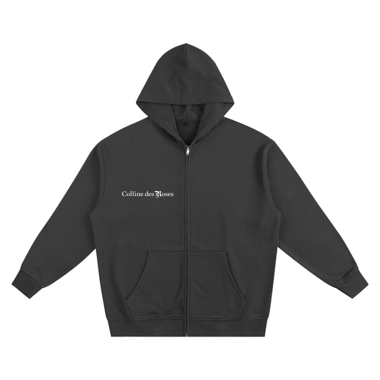 Heavyweight Zip-up Hoodie - Black