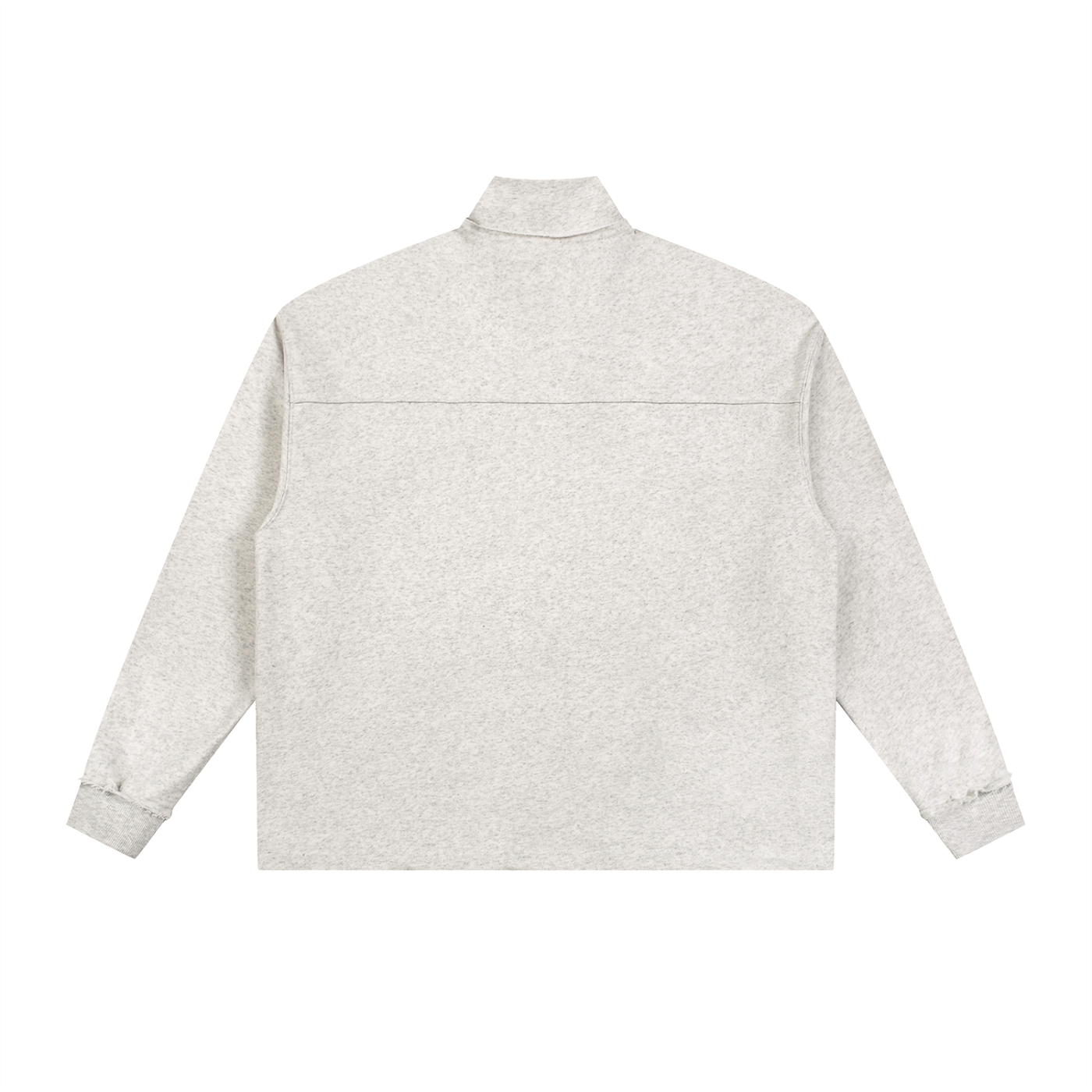 Half-Zip Rolled Edge Fleece Sweatshirt - Oat Gray