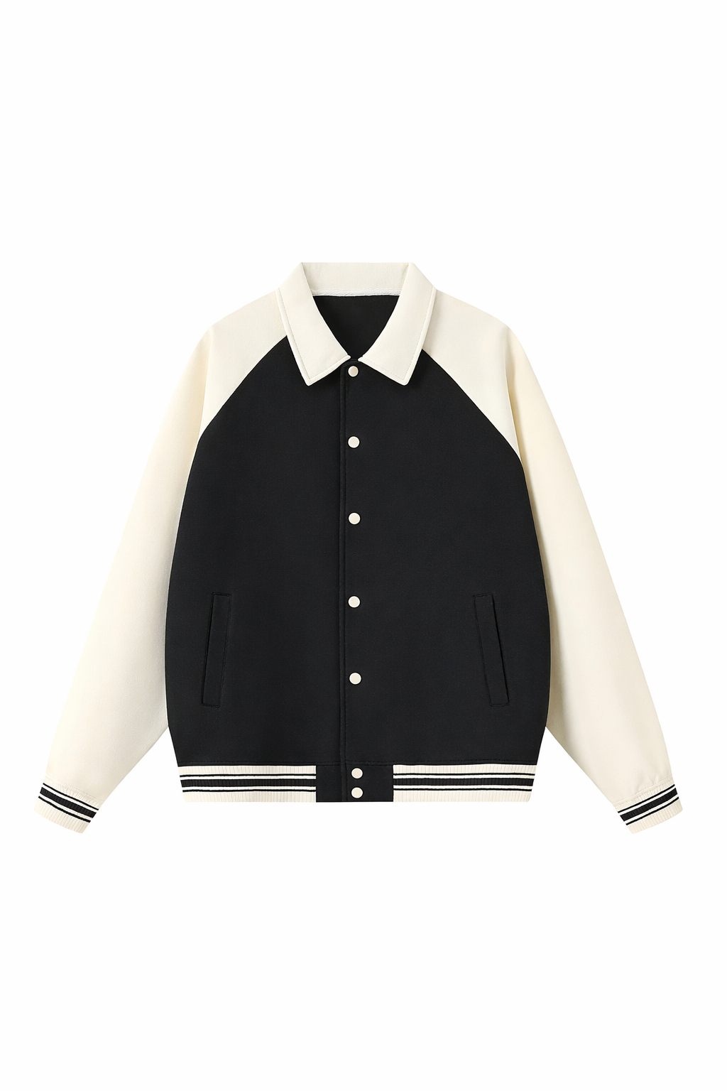 Contrast Raglan Sleeve Baseball Jacket