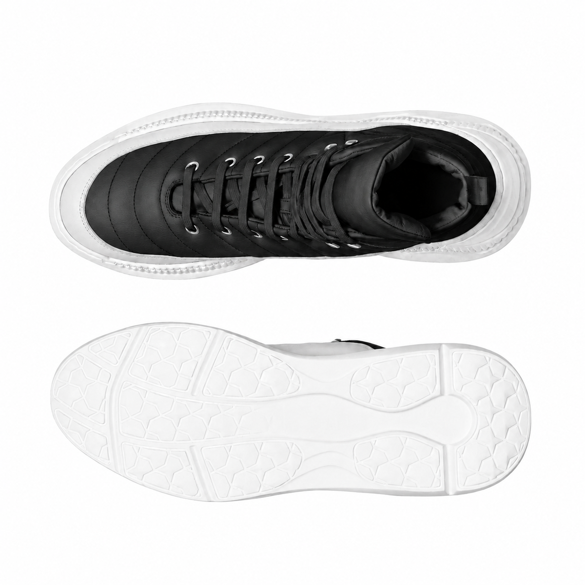 Contrast Sneaker Top High - Black with White