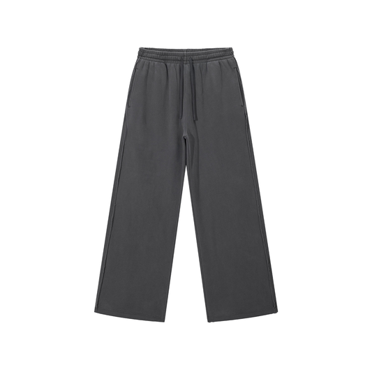 Snow Washed Raw Edge Sweatpants - Dark Gray
