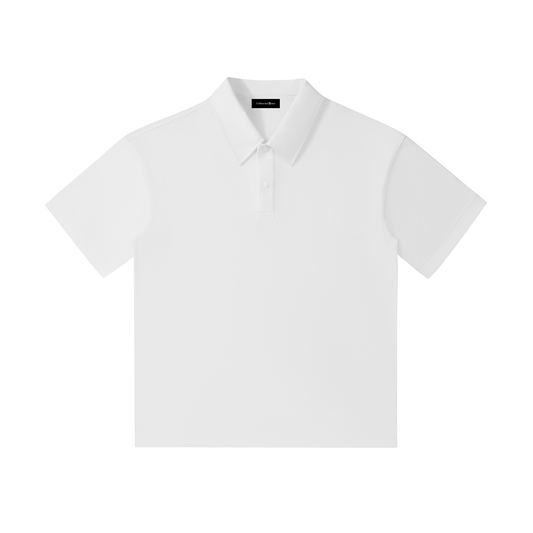DROP SHOULDER SHORT-SLEEVE POLO - WHITE