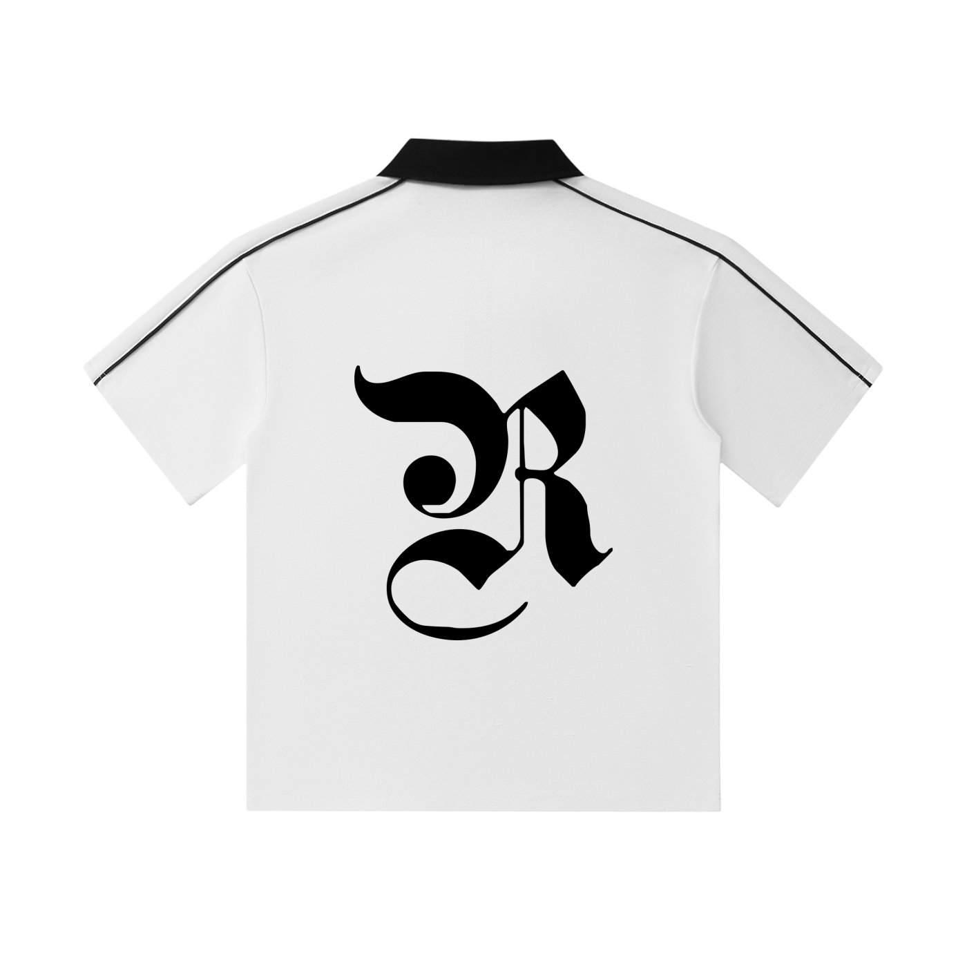 Contrast Collar Short-Sleeve Polo Shirt - White