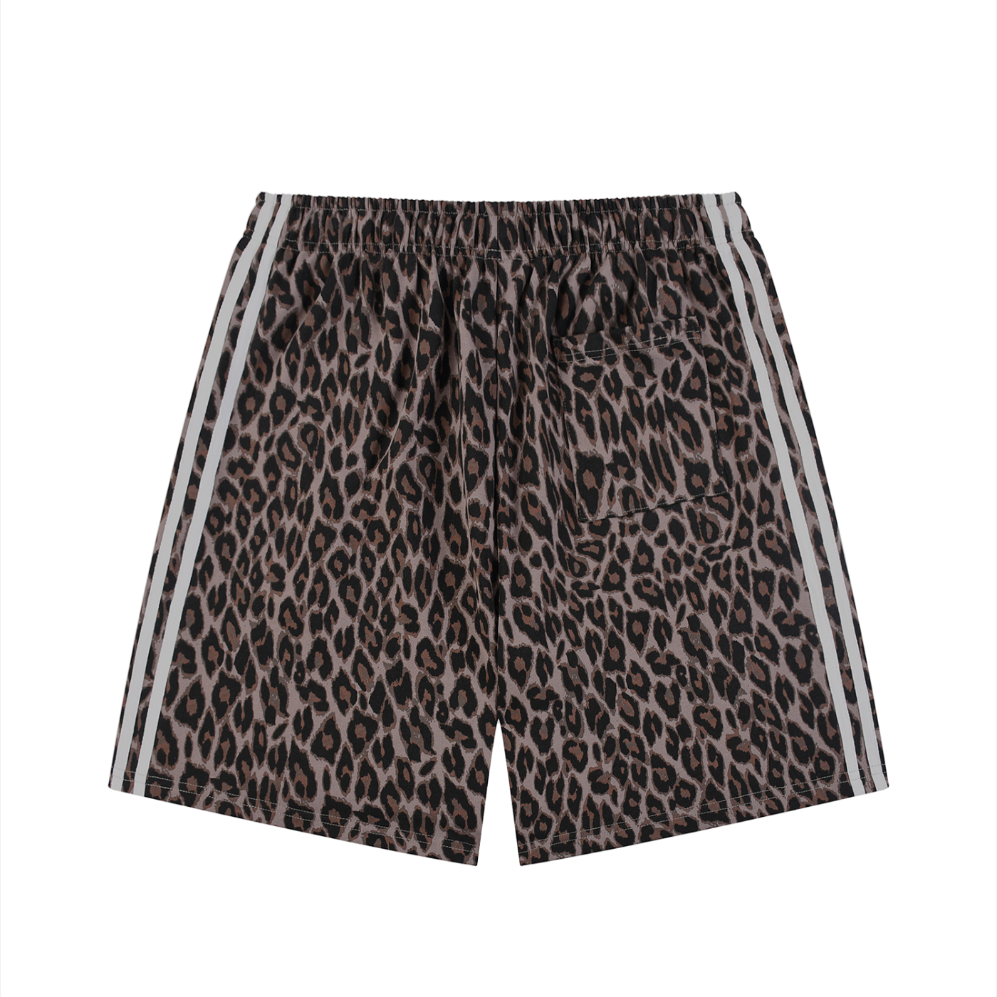 HEAVYWEIGHT LEOPARD DRAWSTRING SHORTS - LEOPARD LIGHT GRAY