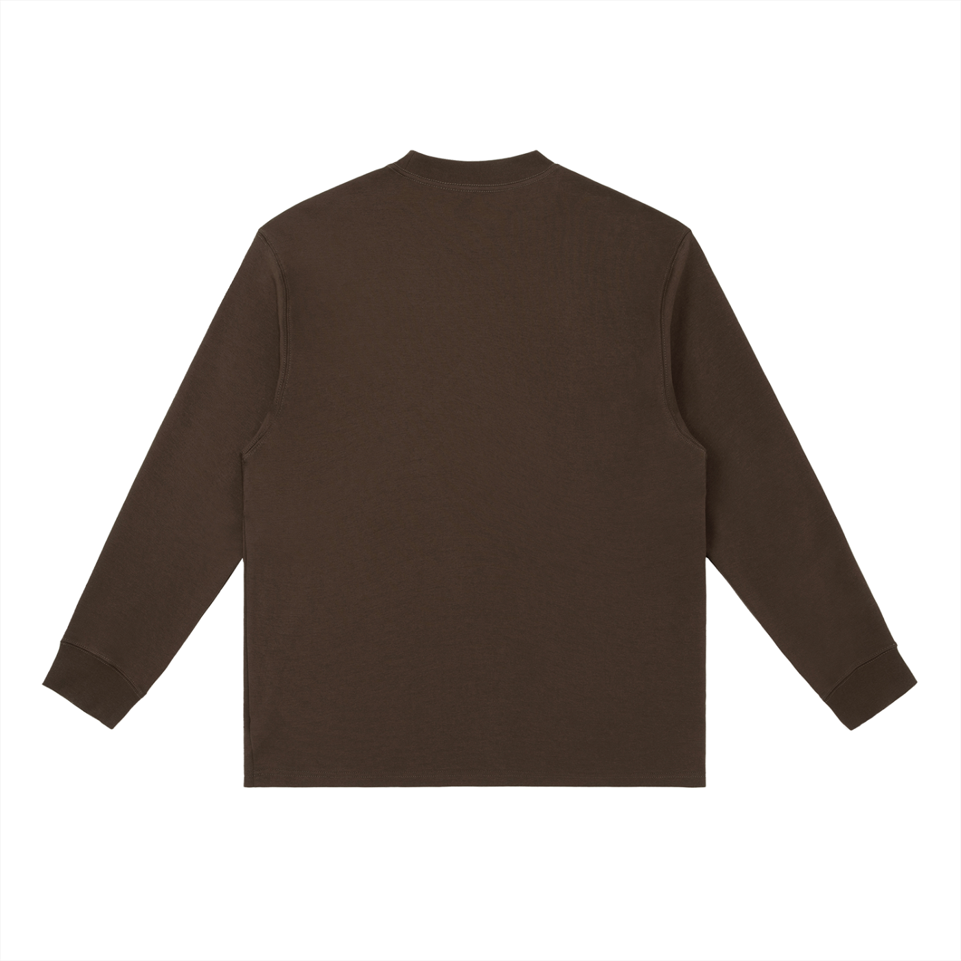 Essential Crewneck Long-Sleeve T-Shirt - Coffee