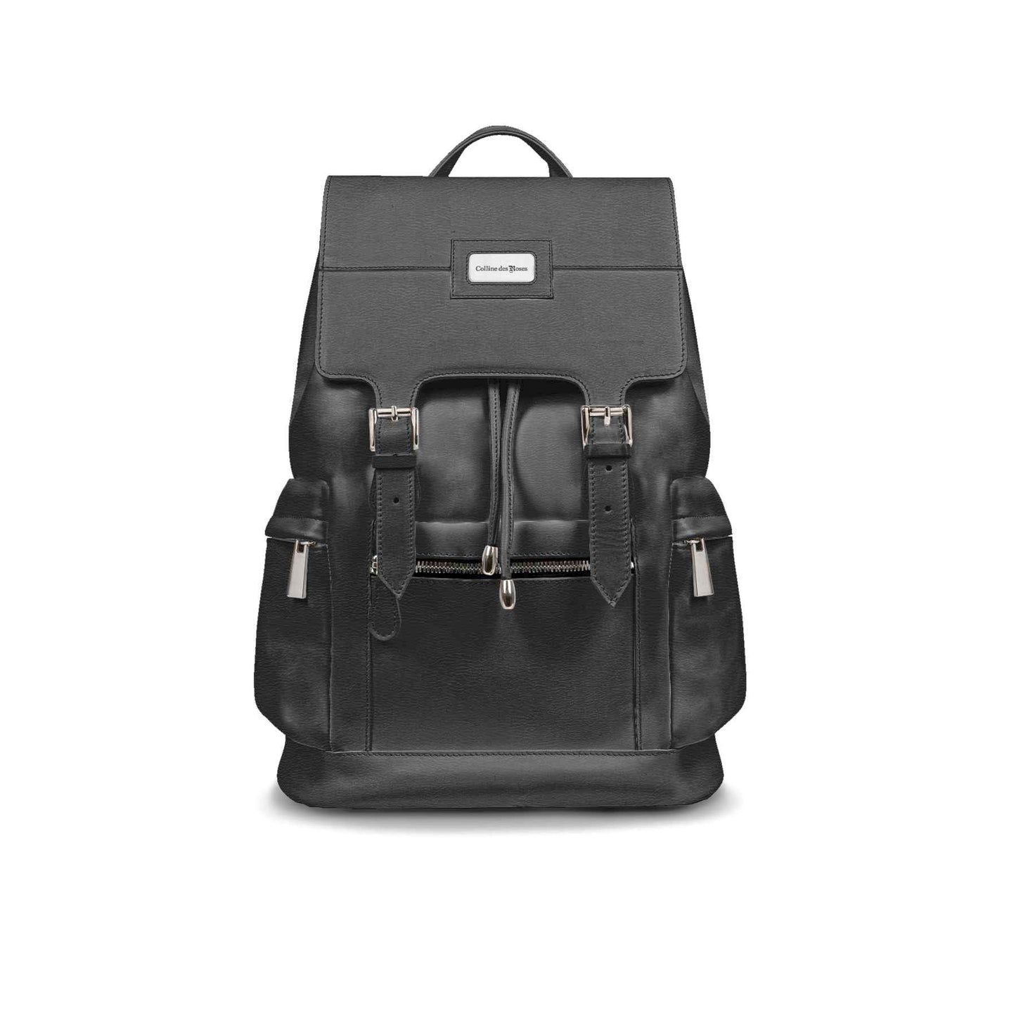 Vintage Double Pocket Backpack - Black