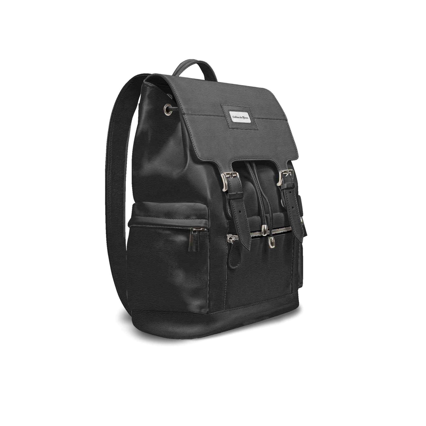 Vintage Double Pocket Backpack - Black