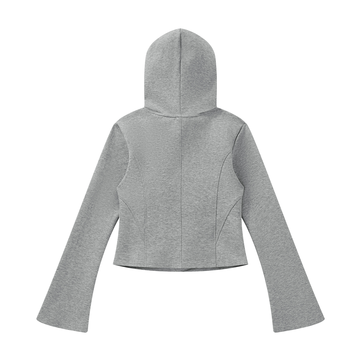 Women's Bell Sleeve Full Zip Hoodie - Heather Gray