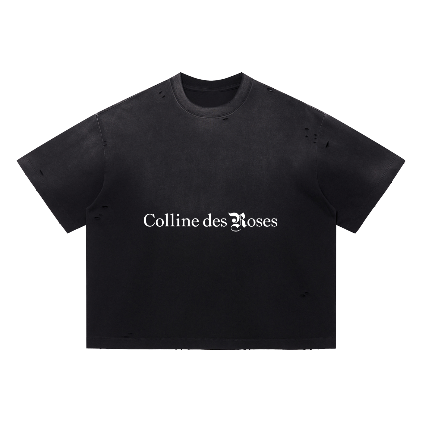 VINTAGE WASHED DISTRESSED BOXY OVERSIZED T-SHIRT - BLACK