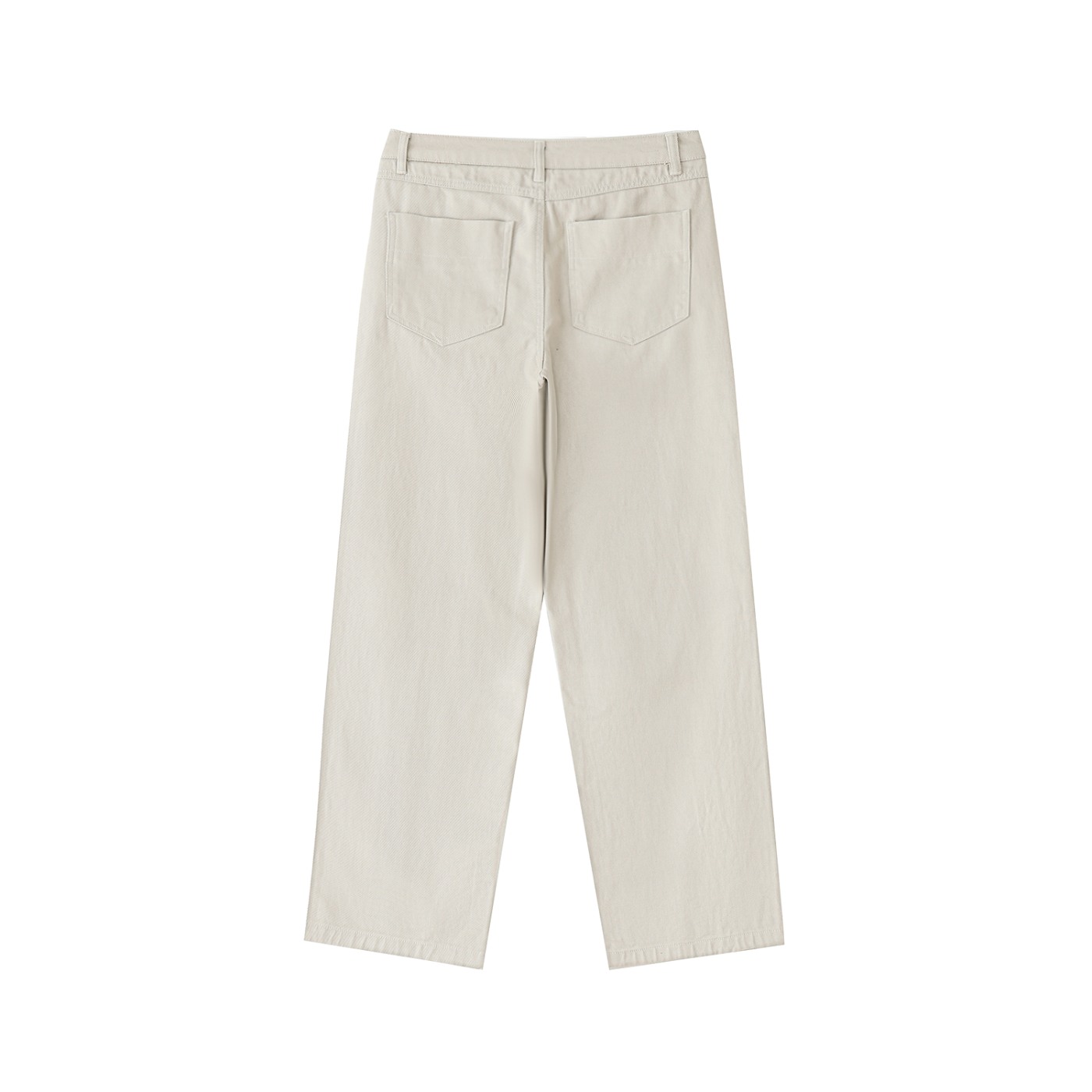 HEAVYWEIGHT COTTON STRAIGHT-LEG PANTS - PALE KHAKI