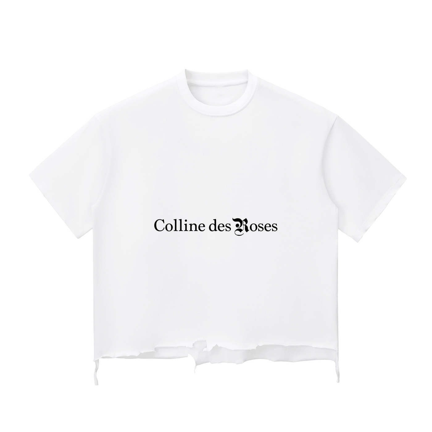 Snow Wash Raw-Hem Boxy T-shirt - White