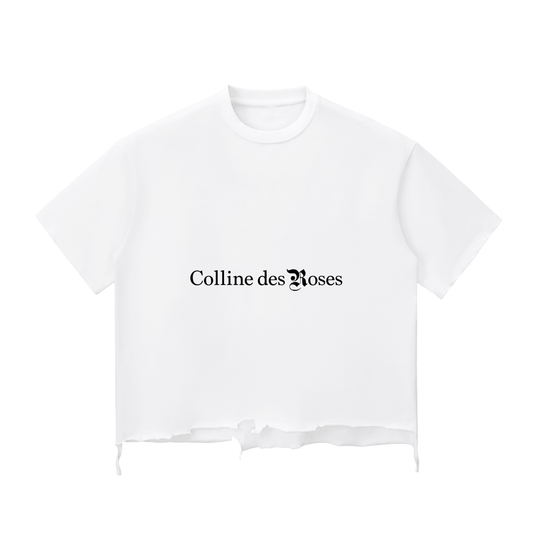 Snow Wash Raw-Hem Boxy T-shirt - White