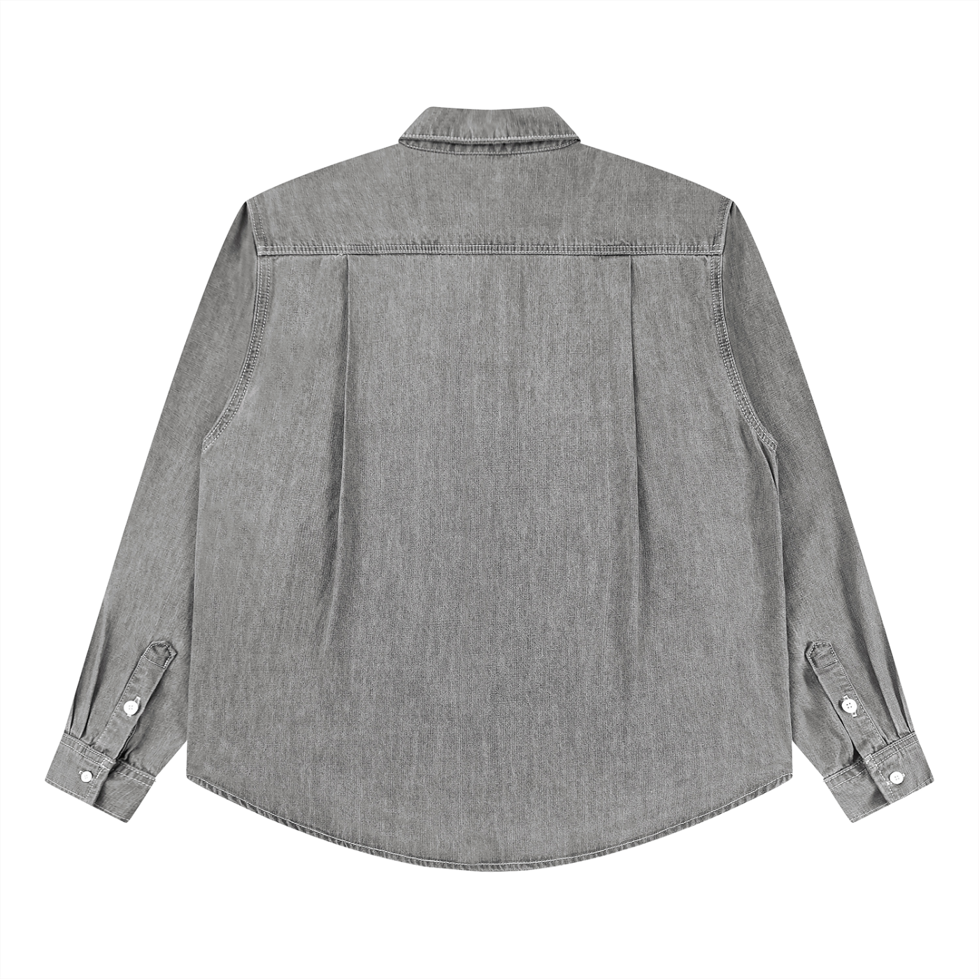 VINTAGE WASH DENIM SHIRT - LIGHT GRAY