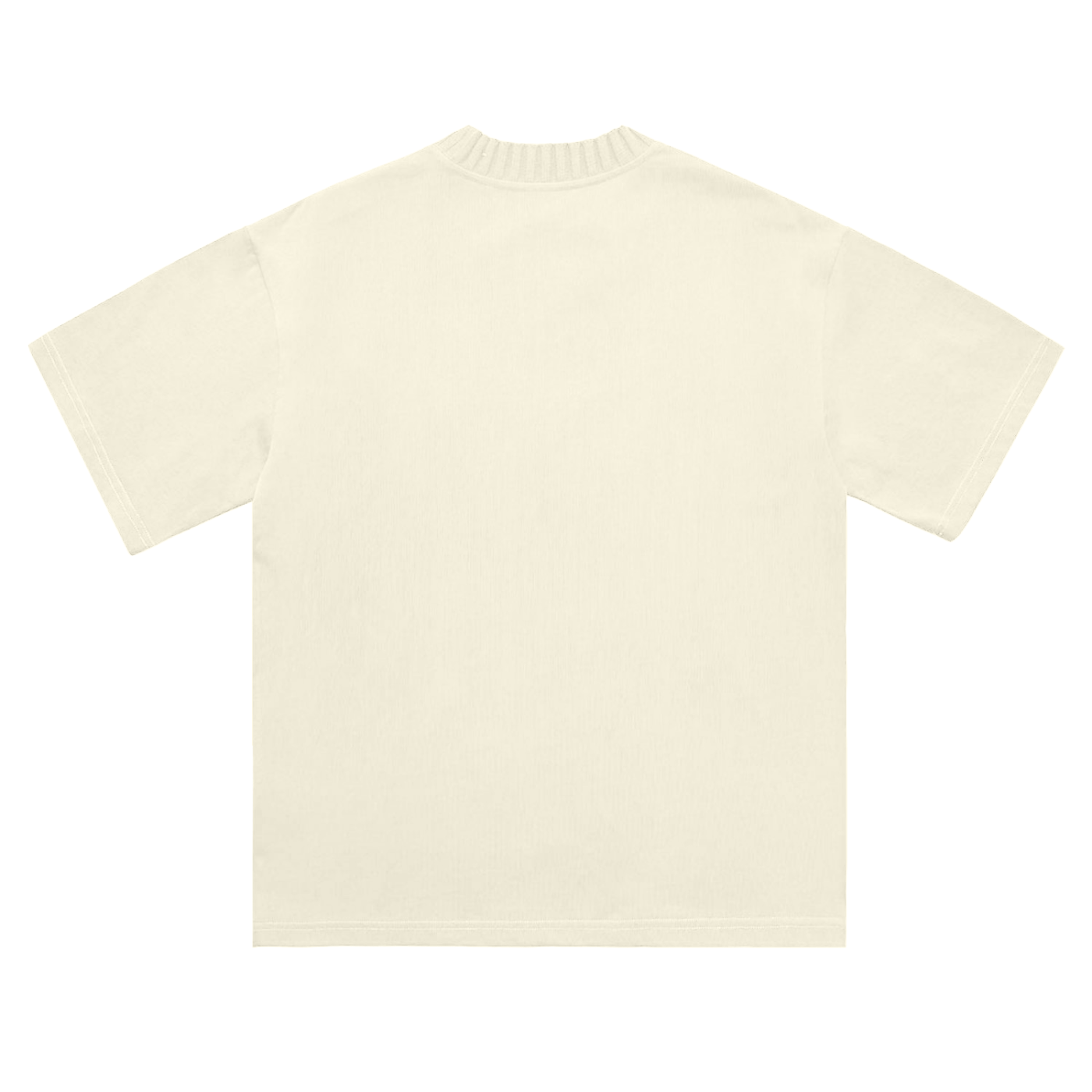 Heavyweight Knitted Round Neck T-Shirt - Apricot