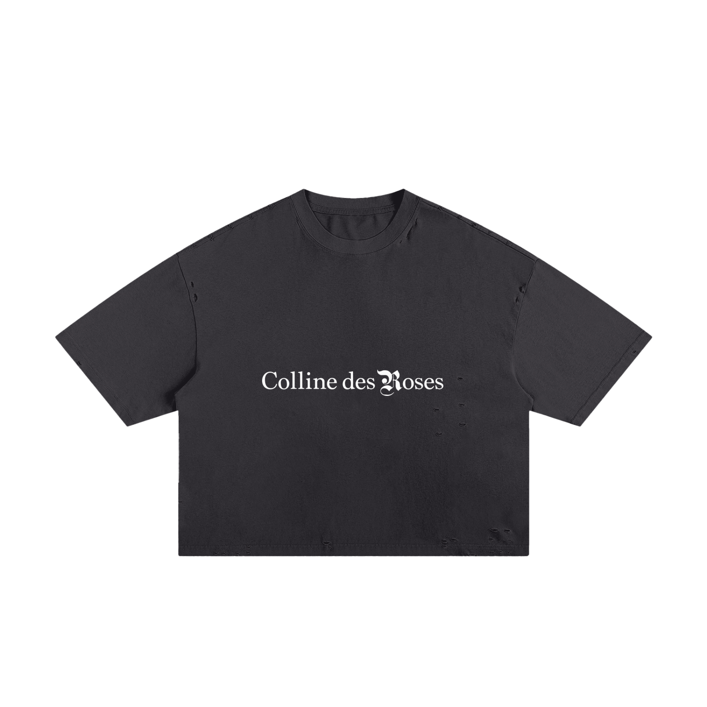 Classic Frayed Boxy Tee - Wash Black