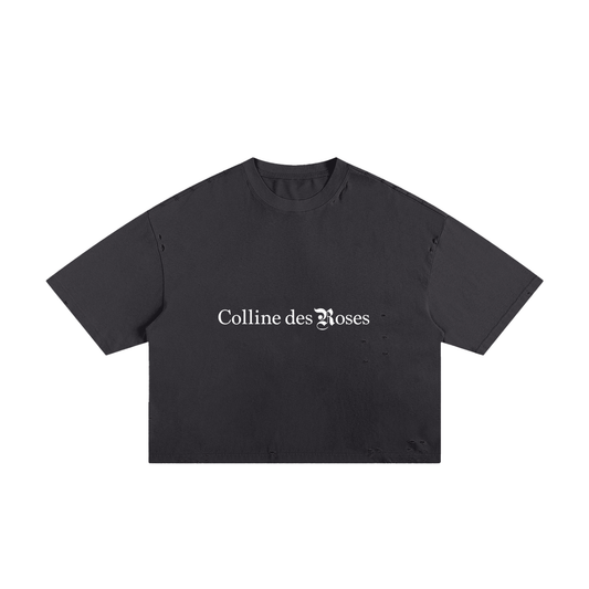 Classic Frayed Boxy Tee - Wash Black