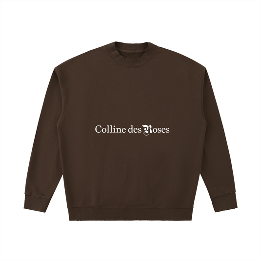 Drop Shoulder Crewneck Sweatshirt - Coffee