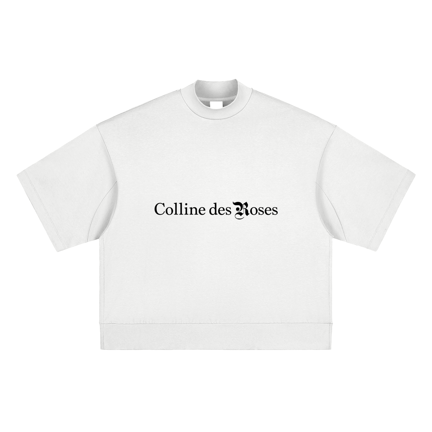 Heavyweight Oversized Mock Neck T-shirt - White