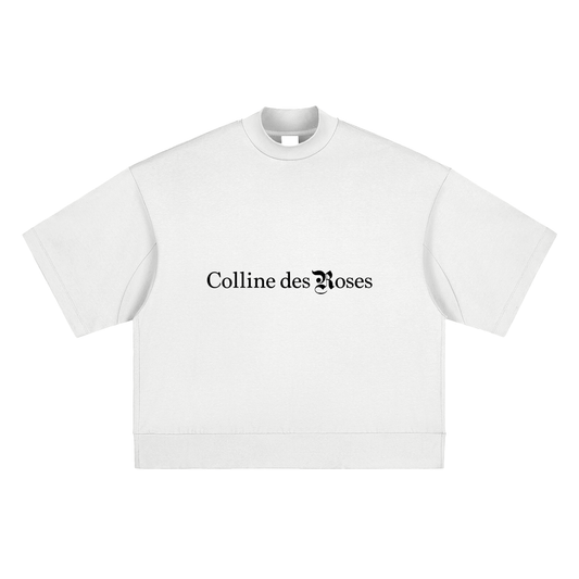 Heavyweight Oversized Mock Neck T-shirt - White