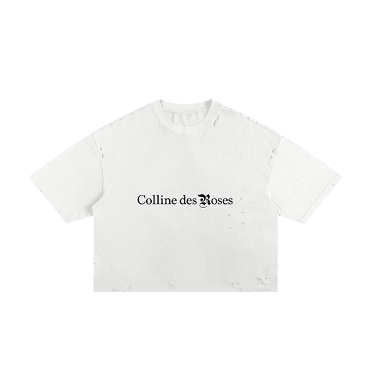 Classic Frayed Boxy Tee - White