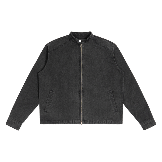 DENIM VINTAGE WASHED JACKET - BLACK