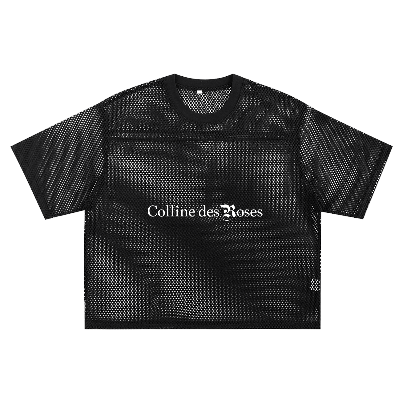 See-through Boxy Net T-shirt - Black