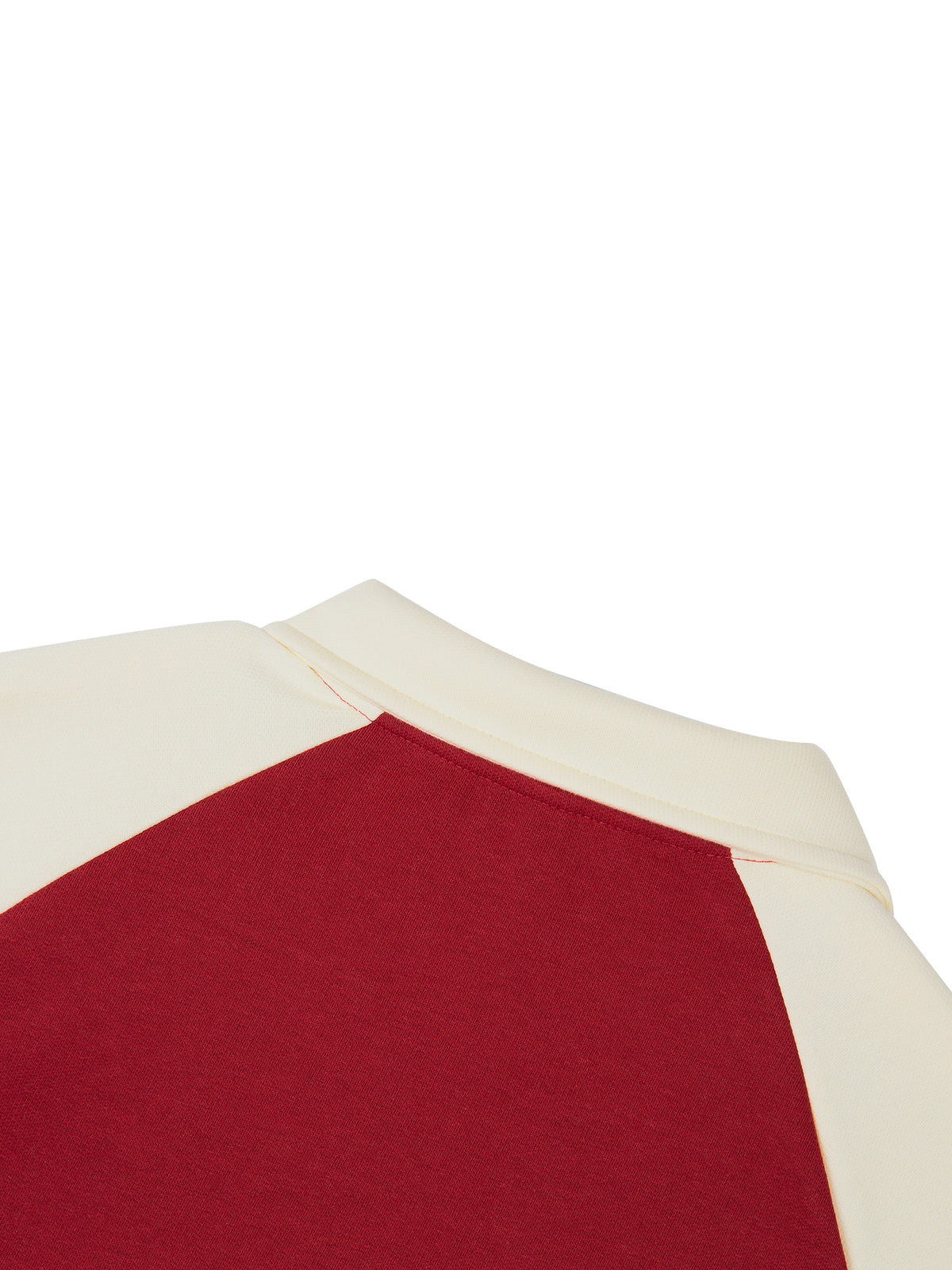 Red and white fabric corner on a white background