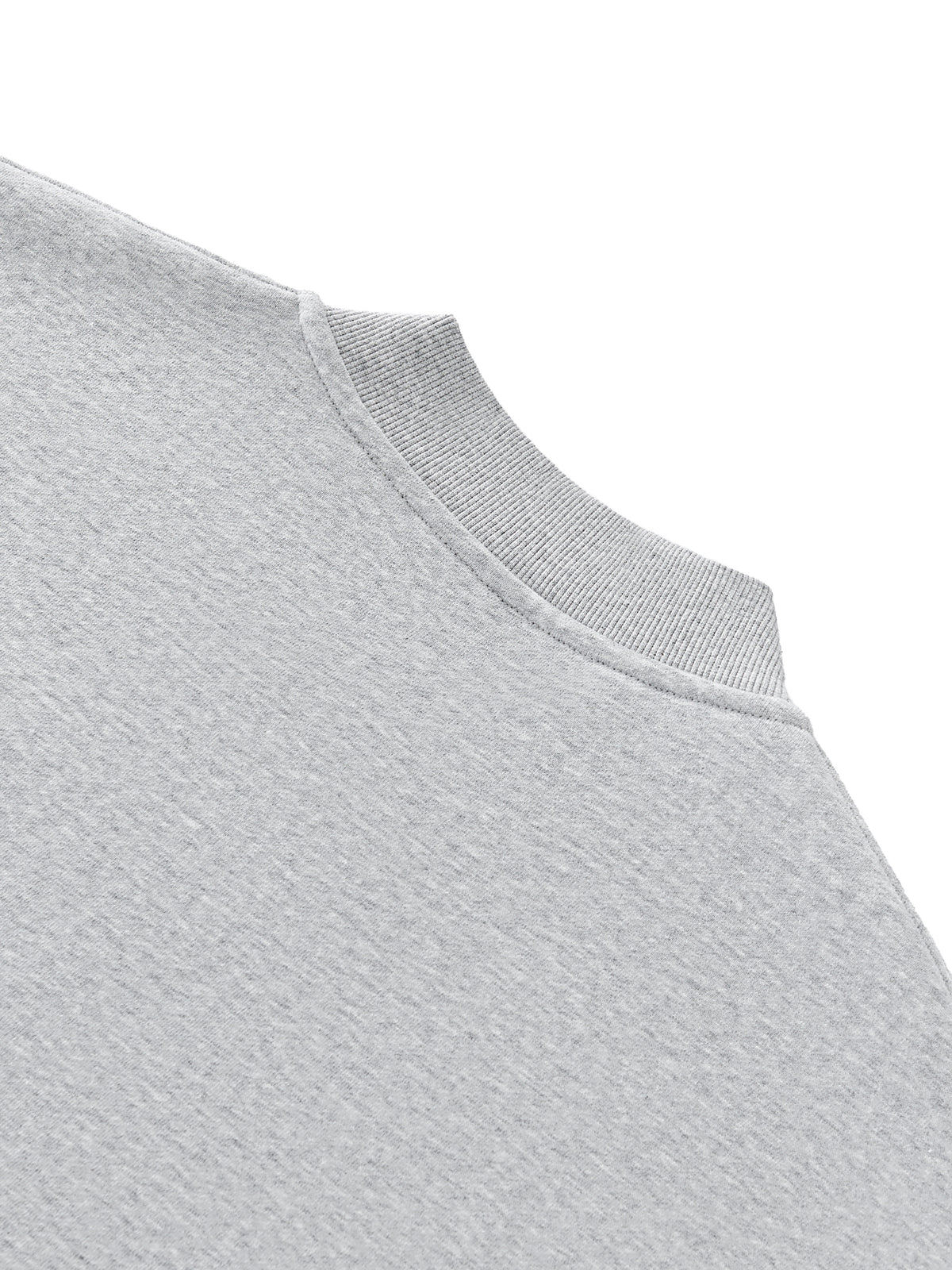 Close-up of a textured gray sweater on a white background
