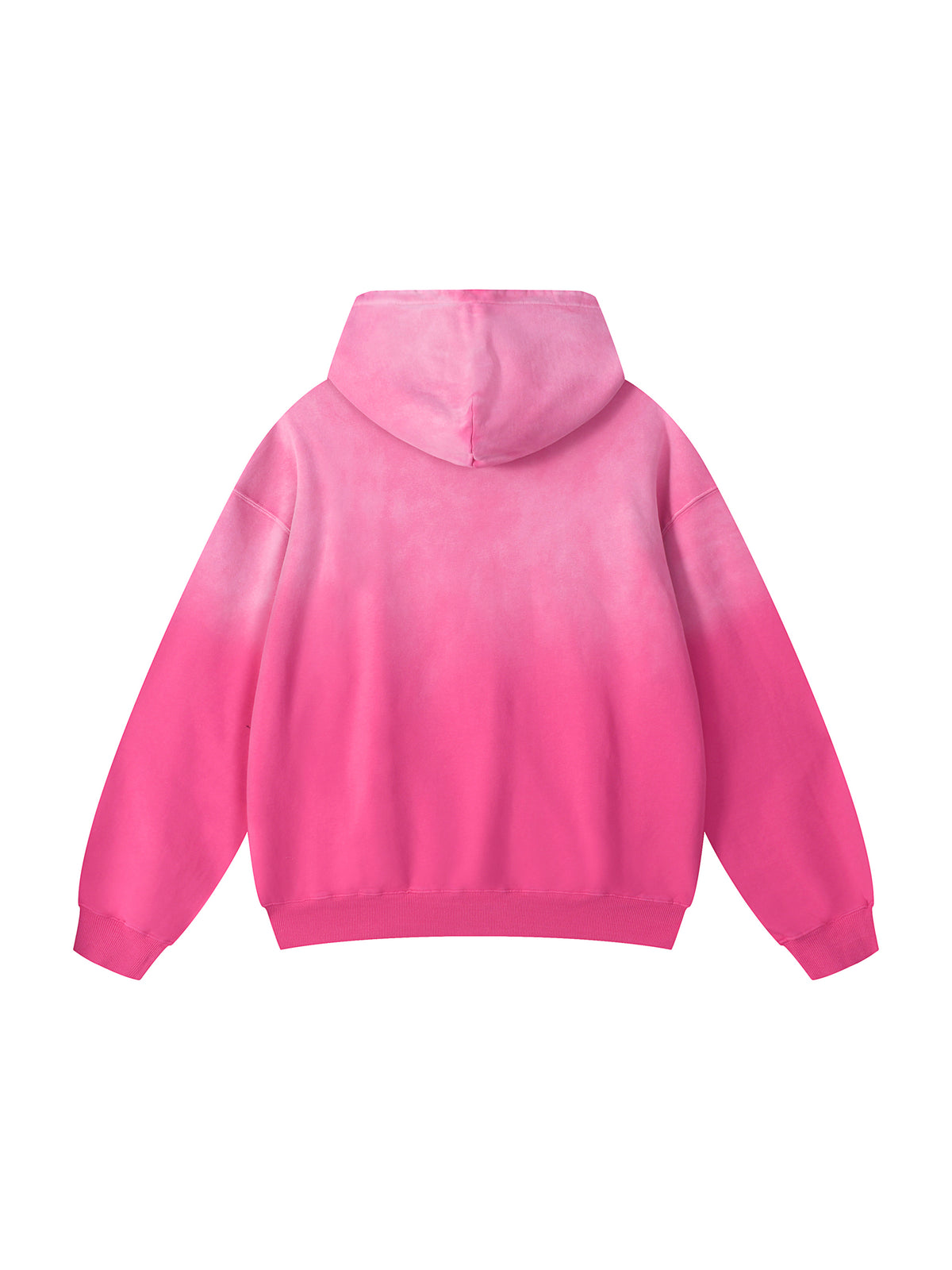 Pink hoodie with a gradient effect on a white background