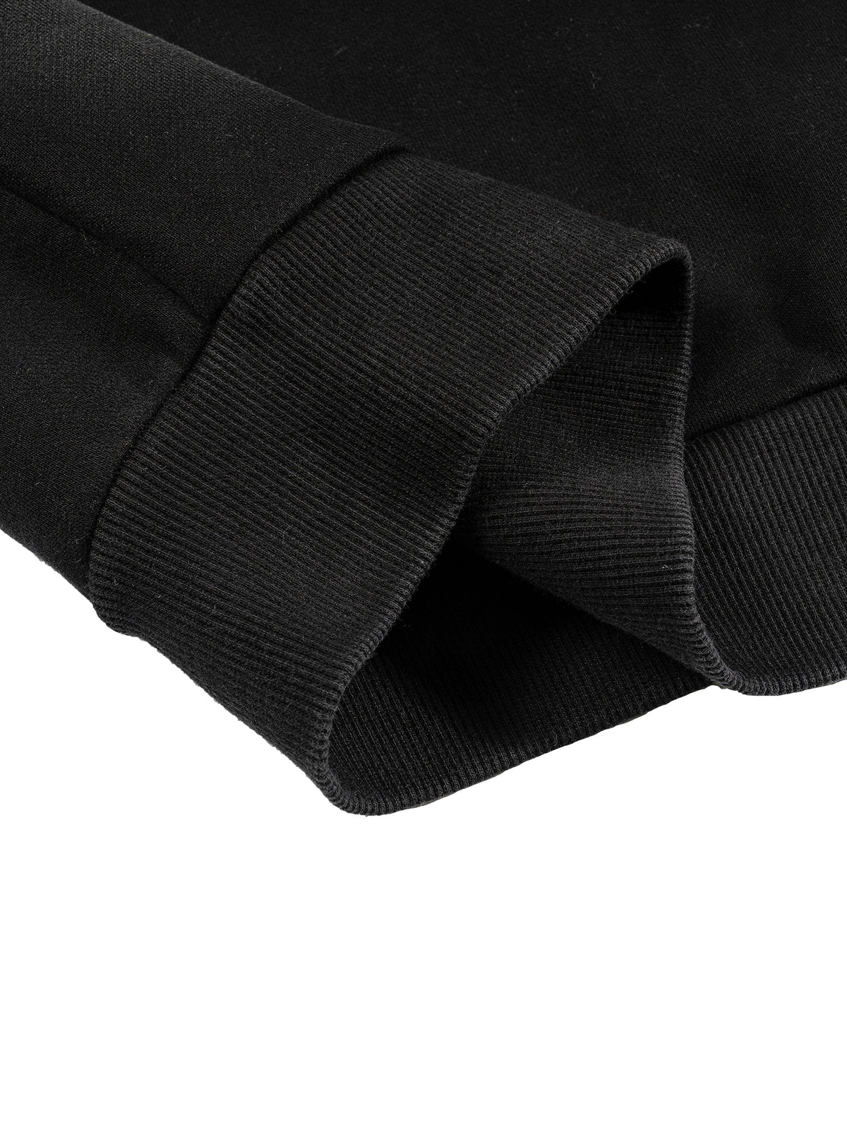 Close-up of a black fabric texture on a white background