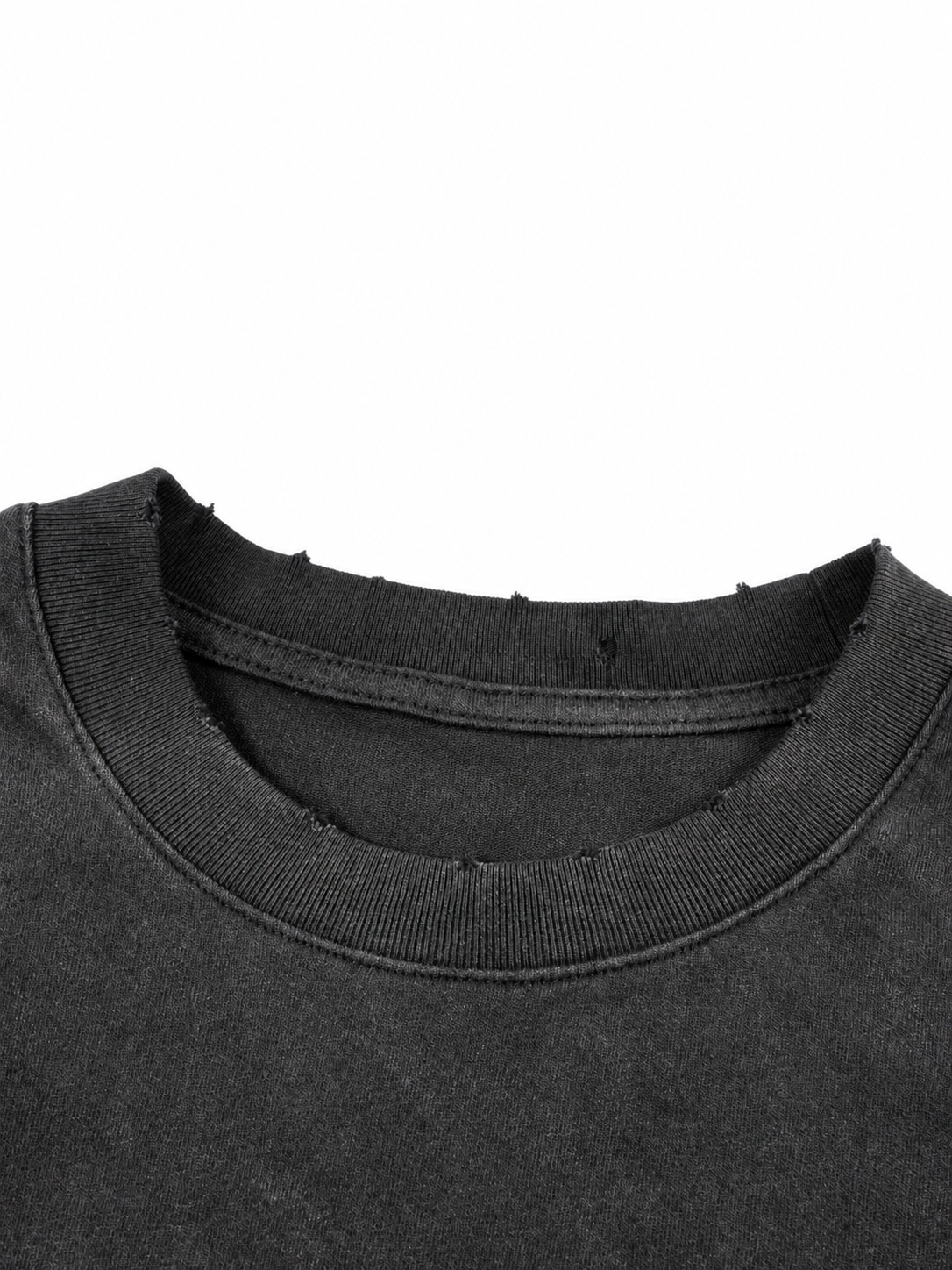 Close-up of black fabric texture neck