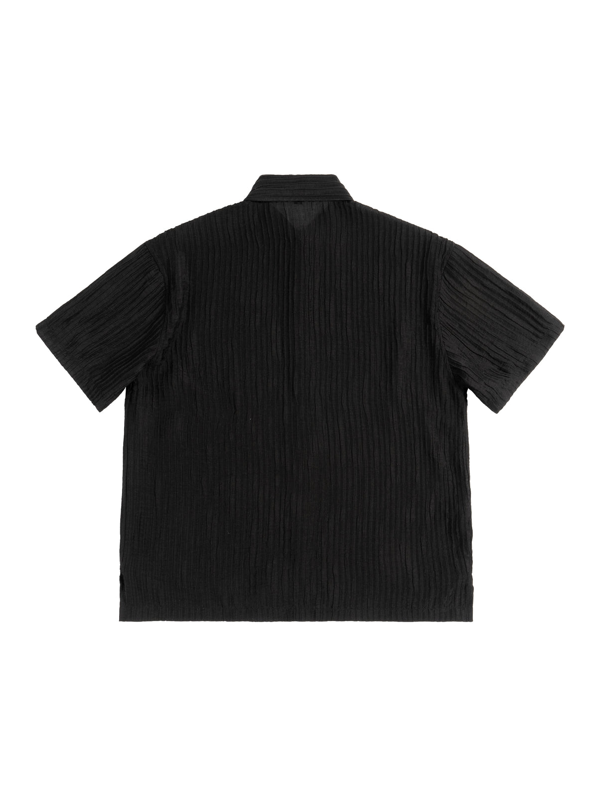 Black pleated shirt on a white background