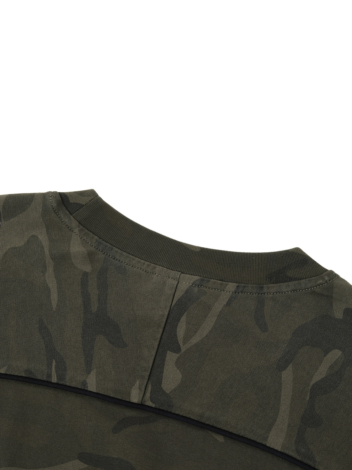 Camouflage-patterned fabric on a white background