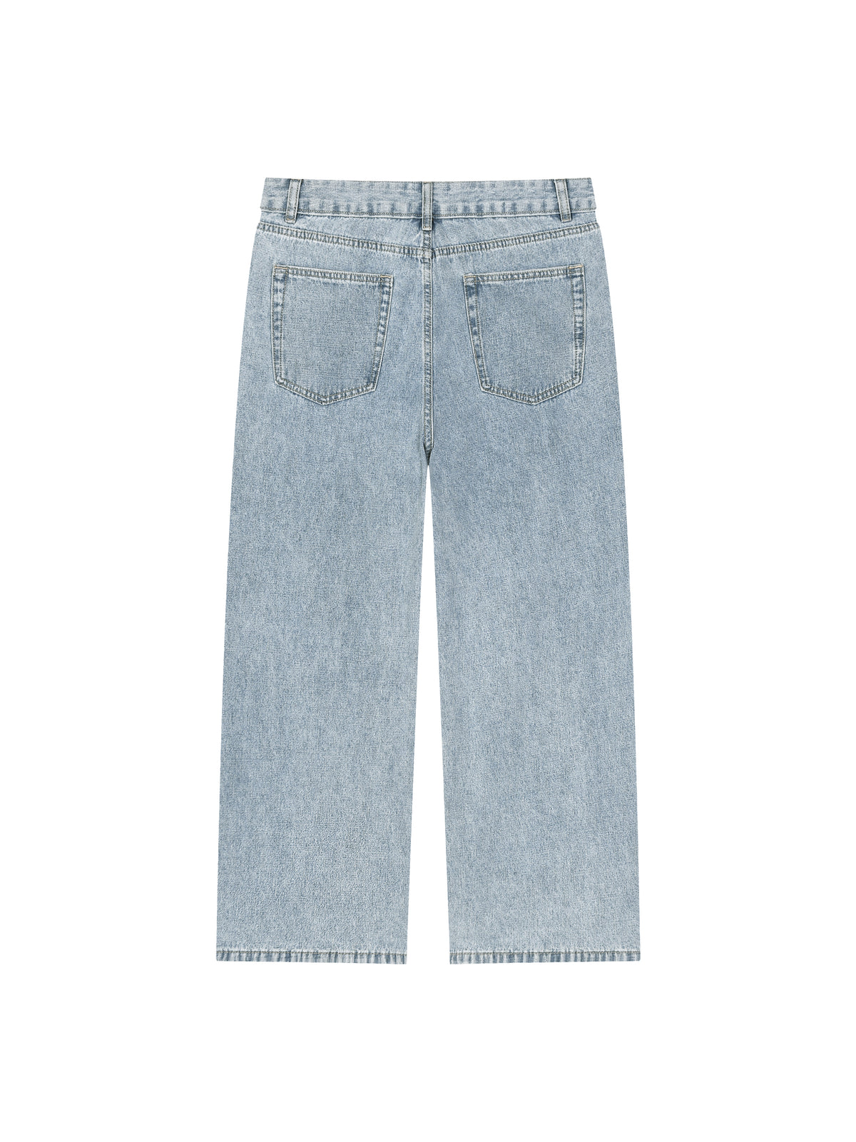 Light blue jeans on a white background