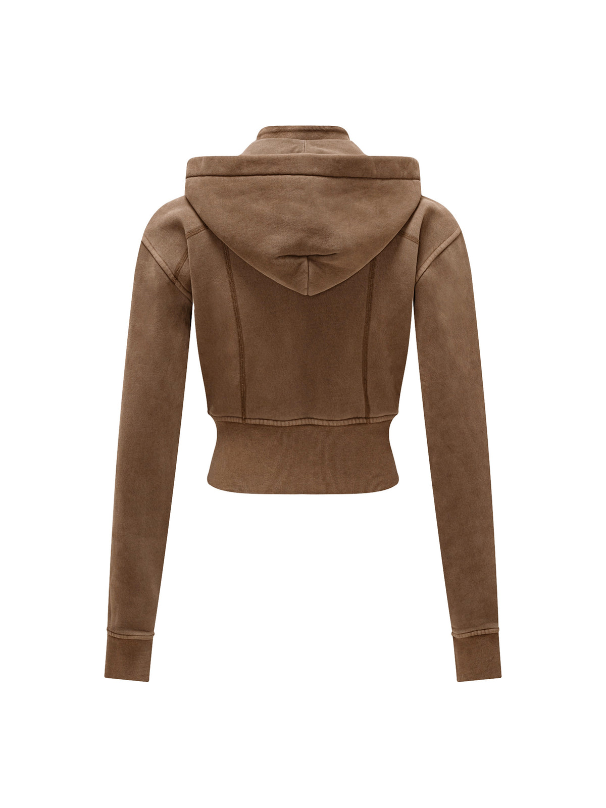 Brown cropped hoodie on a white background
