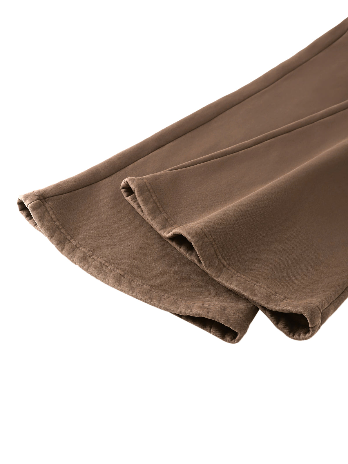 Brown fabric folded on a white background