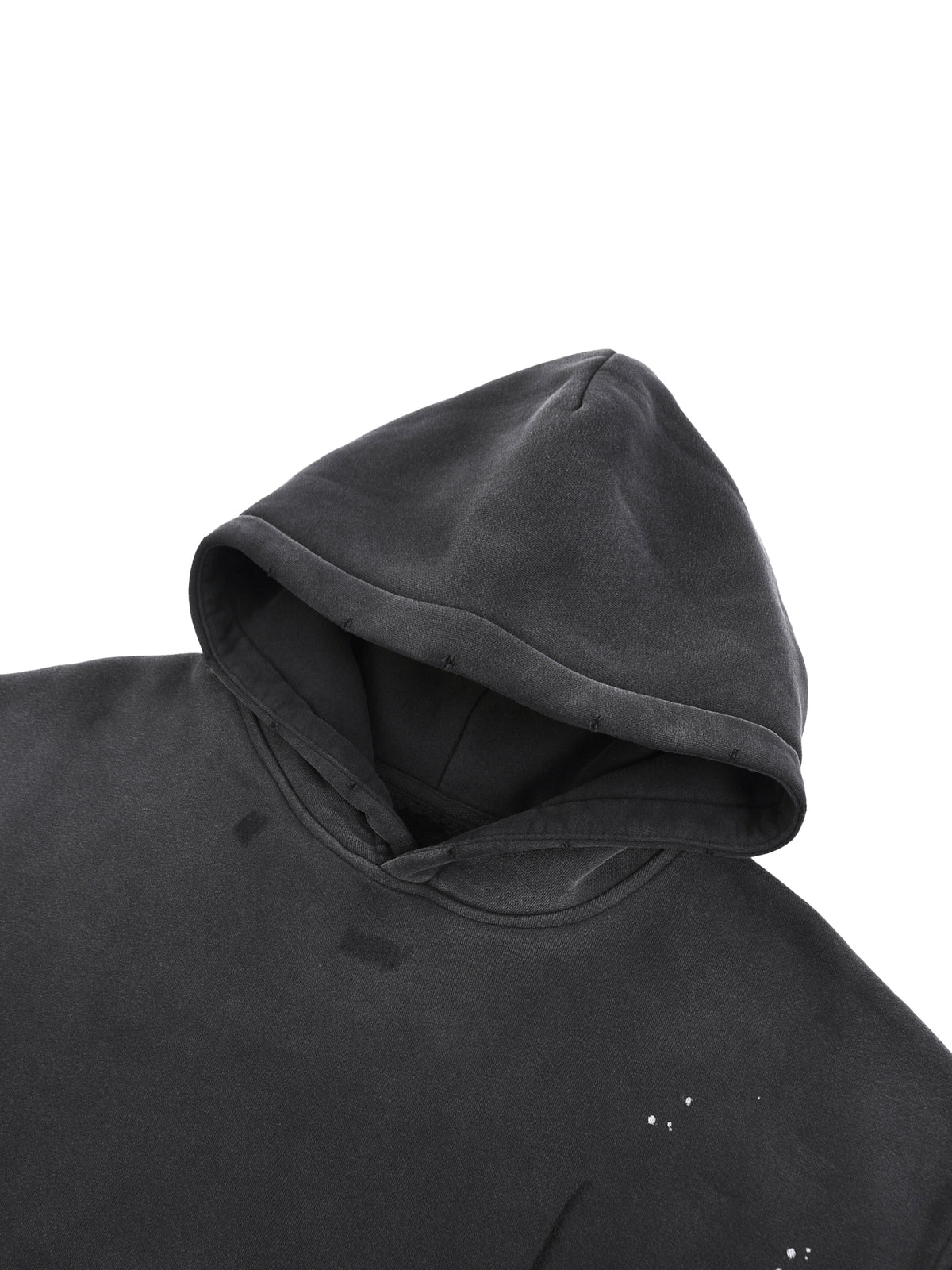 Black hoodie with a hood on a white background