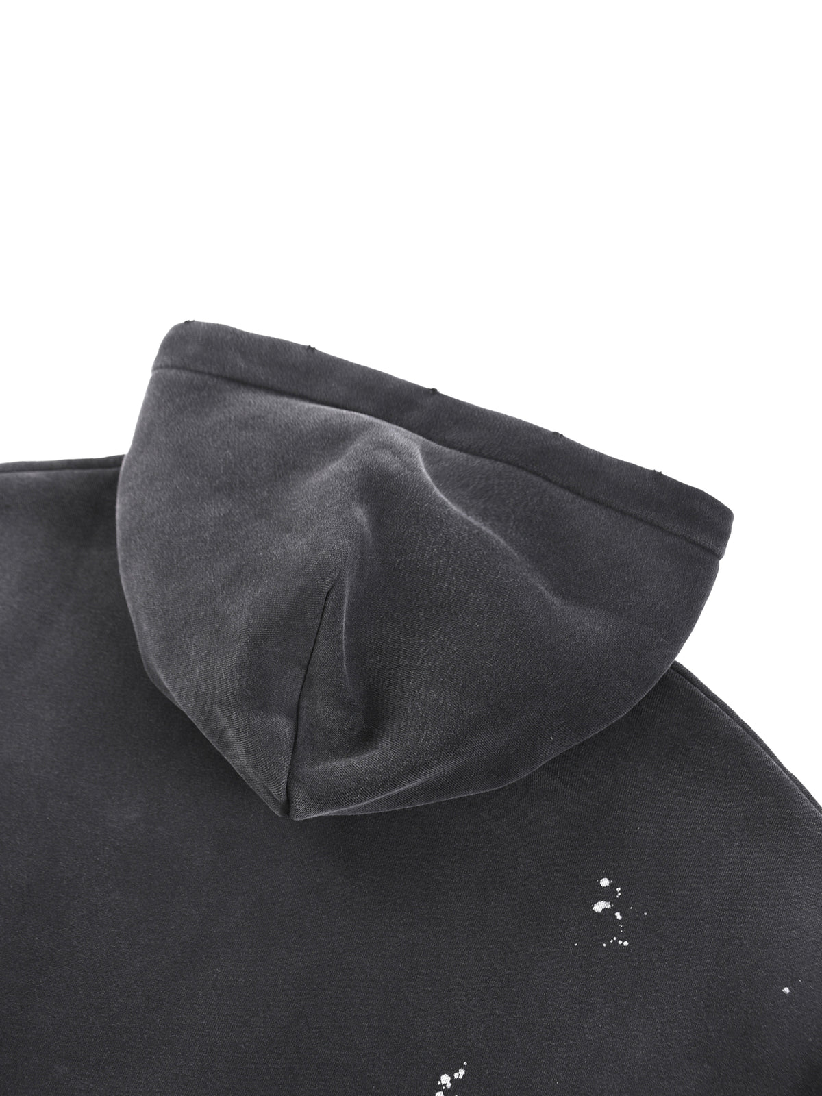 Dark gray fabric with a textured surface on a white background