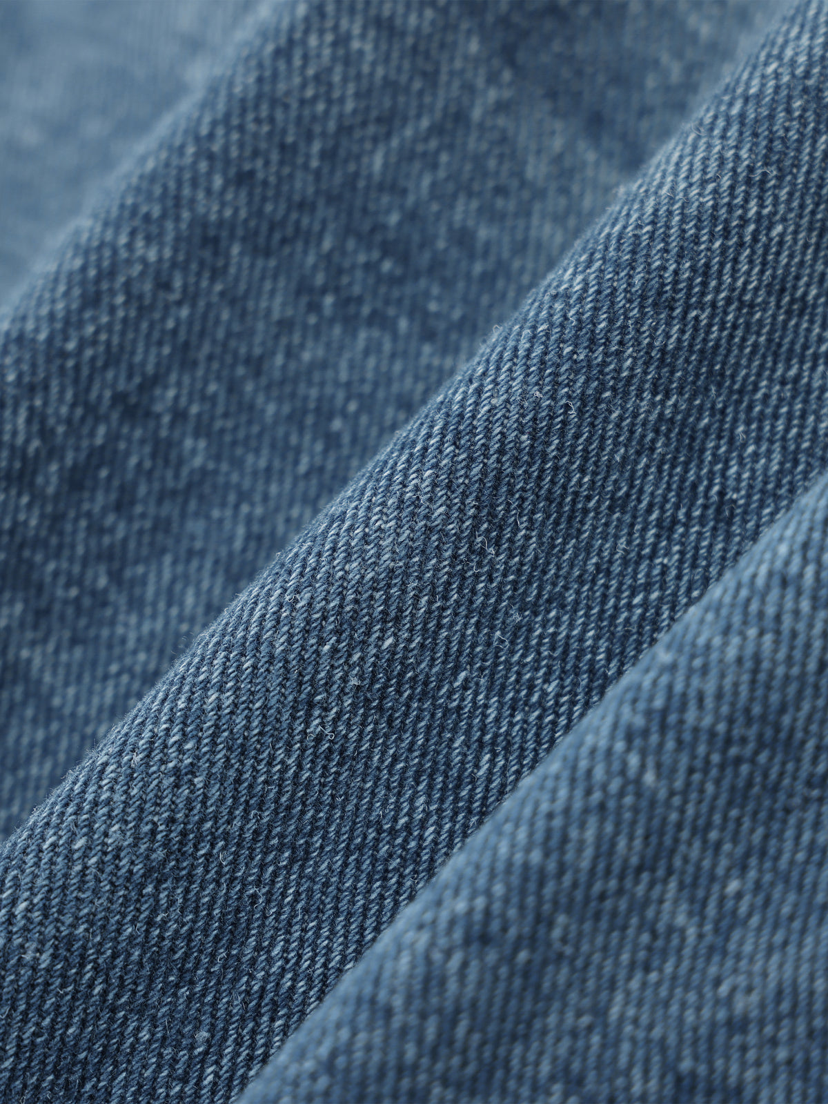 Close-up of blue denim fabric with visible texture