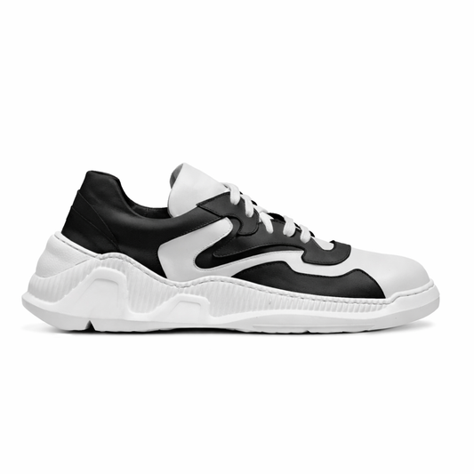 Contrast Italian Leather Chunky Low Sneaker