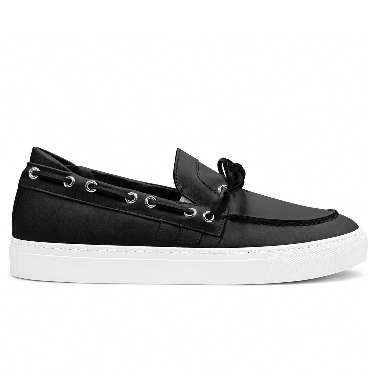 CONTRAST SLIP-ON SNEAKER - BLACK WITH WHITE