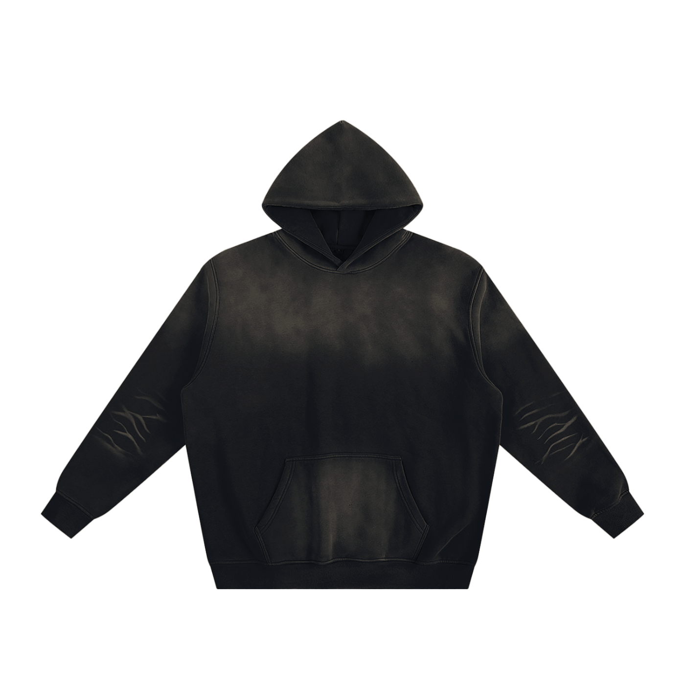 Sunfade Fleeced Hoodie - Black