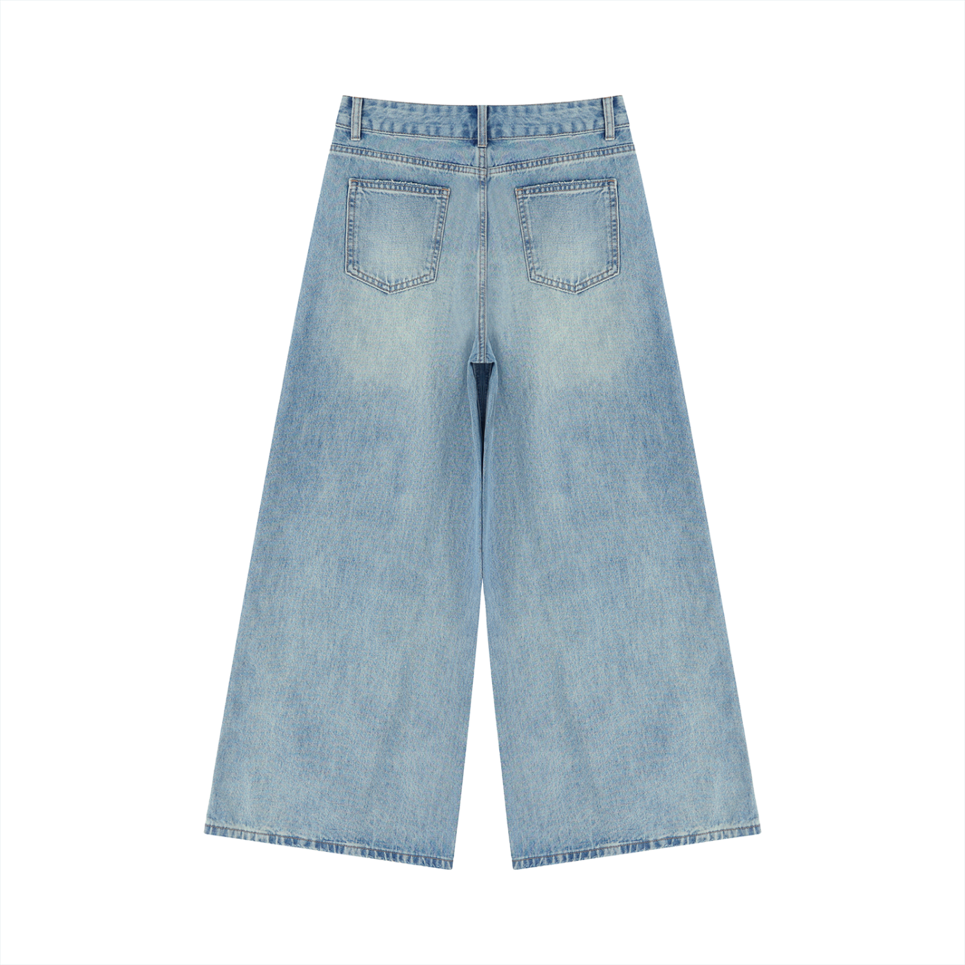 VINTAGE WASH WIDE LEG JEANS - BLUE
